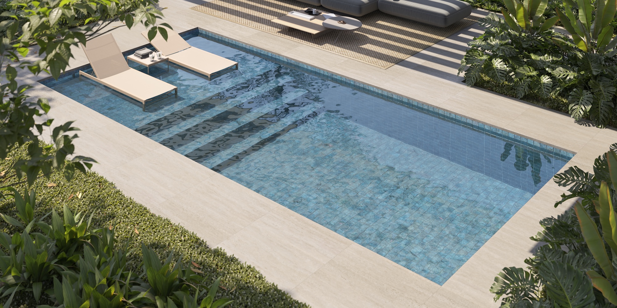 Piscinas Beluga - Linha Nobile - Modelo Iris - Cena 3D